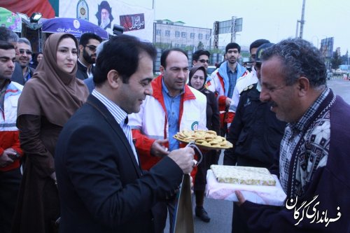 استقبال فرماندار گرگان در اولین روز سال94از مسافران نوروزی