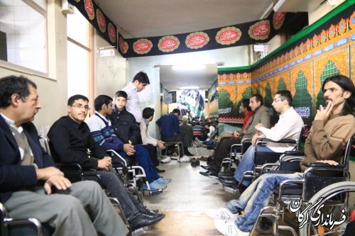 مراسم عزاداری سید و سالار شهیدان با حضور مددجویان و معلولین بهزیستی گرگان