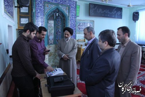 حضور و بازدیددکتر حسینی ازشعب اخذرأی وتست دستگاه تشخیص هویت درانتخابات