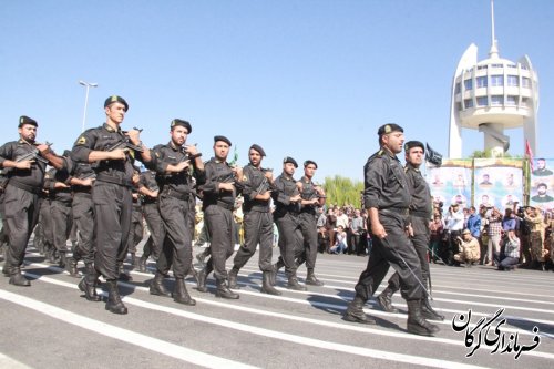 صبحگاه مشترک و رژه نیروهای مسلح در شهرستان گرگان برگزار شد