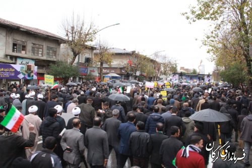 تظاهرات مردمی ضد فتنه معاندین مکتب اسلام و ایران اسلامی در گرگان برگزار شد
