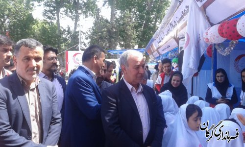 بازدید فرماندار شهرستان گرگان از نمایشگاه توانمندیها و تجهیزات امدادی هلال احمر در گرگان