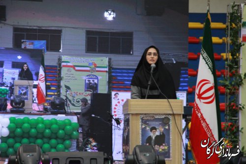 مراسم استانی زنگ گلبانگ انقلاب اسلامی در سالن ورزشی امام خمینی(ره) گرگان