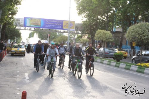 همایش دوچرخه سواری و پیاده روی سفیران سلامت در گرگان برگزار شد 