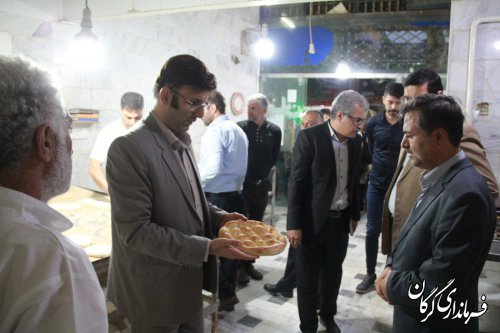 فرماندار گرگان بصورت سرزده از نانوایی های سطح شهر بازدید کرد