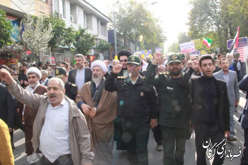 همزمان باسراسرکشور مراسم راهپیمایی 13آبان در شهر گرگان برگزارشد